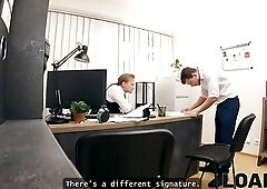 LOAN4K. Czech girl with big tits is sucking dick in his office