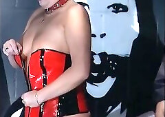 Redhead German bitch tied up and spanked in the dungeon