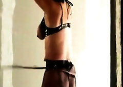 lots of whip strokes for tied mom Jackie