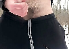 outdoor jerk and cum