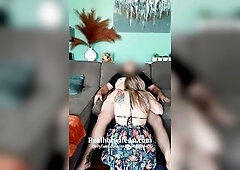 Preggo hotwife comes over for a quickie creampie to take home to hubby