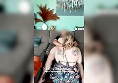 Preggo hotwife comes over for a quickie creampie to take home to hubby
