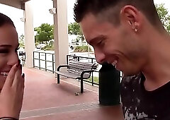 Hootie teen Mila Marx shows her bigtits and fucks stranger