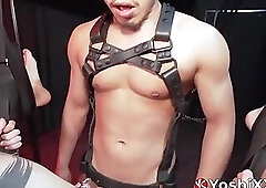 Yoshi Kawasaki gangbanged by three hole wreckers Don and Boner Sex