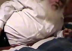 Fat old man wanking