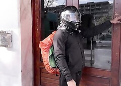 Food Delivery Man Drilled a Trans Out of a Cum drum - 01