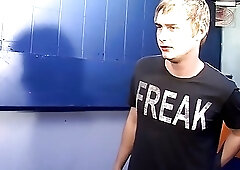 Pale slim twink gets hard spanking