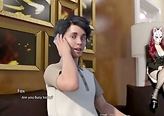 The golden dude gets busy with a packing granny in this wild cartoon escapade