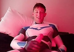 Jerking off in spandex