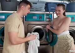 Stacy Cruzs Sneaky Laundromat Fuck