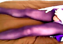 Crossdresser jerking off in cheerleading skirt