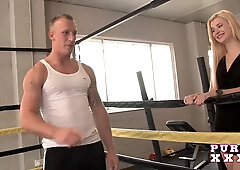 Small Blonde Beauty Has Sex Before Gym Workout