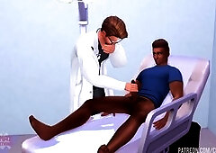 Doctor penetrates ebony patient in Sims 4 simulation