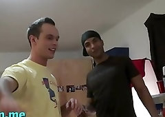 Submissive gay boy gets his mouth and anus banged rough