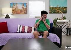 BANGBROS - Blonde MILF Gigi Dior Slurps Her Stepsons Big Dick, Then Gets A Dripping Creampie