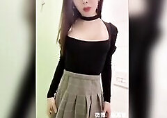 Super sissy Oriental teen Ladyboy public exposure wang and pissing on the crap-house