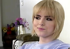 Ts Ella Hollywood sucks cock and takes it up her ass in the couch