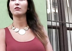 PublicAgent Large bazookas brunette hair bangs for money in public