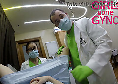 Lainey's behind-the-scenes clip from a simulated gynecology session at a Tampa clinic, self-shot with natural tension and bloopers