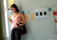 Blouse sharking affair with surprised Asian skank and some handy lad