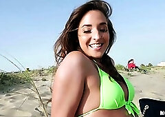 Horny babe, Amirah Adara is getting fucked hard in the nature and enjoying it a lot