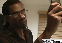 Hot teen whore lets him cum right on her booty