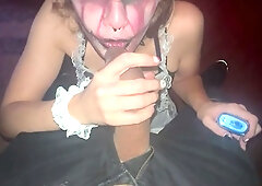 Demonic goth maid serve her black masters cock Full video