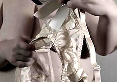 Trying on a brassiere. Older big beautiful woman mother i'd like to fuck with large saggy melons.