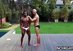 Black and white gay swimsuit models fuck