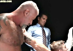 Sub tiny twink rimmed and barebacked in voyeur sex by DILF