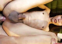 HelloLadyBoy Constricted Butt Ladyboy Deepthroats Foreign Shlong