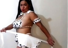 Busty babe from Mexico gets it on with some solo fun