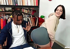 Interracial sex at the library with a big-bottomed whitey Lucy Lotus