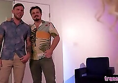 Perverted boyfriend wants to watch his shemale girlfriend with another guy