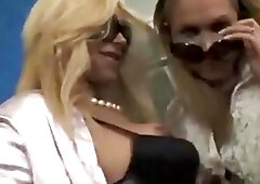 Two tranny mom using a boy!