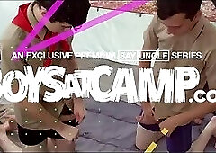 Naughty Latino Trooper Swallows The Strict Sergeant's Dick For Not Being Prepared