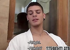 Tattooed jock pounded POV doggystyle bareback in spa