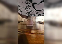 Playing in a pair of swimsuits during the time that trying docking. Got some sex toy time with cum.