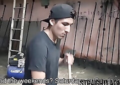 Young  Latino sucks a big dick and barebacked in POV