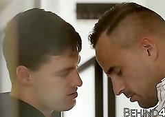 Classy gay men bareback fuck and show off their muscles