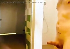 Mens rest room unclothe and ambling to main entrance door