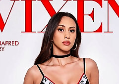 Godlike brunette with big boobs Winnafred Flurry jumps on a dick