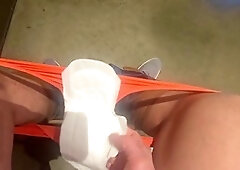 Public, man in panties, first-timer