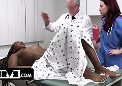 Ophelia Purr, Darren James And Amari Anne - Black Babe Receives Special Treatment From A Horny White Doctor And His Nurse