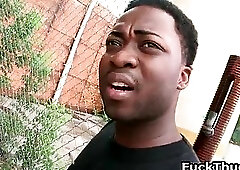 Ghetto thug blows gay cock like a pro