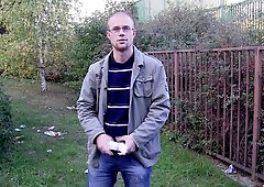 Bearded dude with a round booty takes a facial too