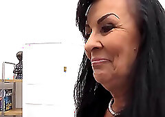 MATURE4K. Guy makes big-boobied mature woman eat cock with her pussy