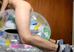 Twink Orgasms Hard Humping His Inflatable Sex Toy8888