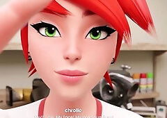 Hot 3D redhead licking a pussy while getting fucked