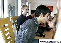 Gay catches strippers cum on his face